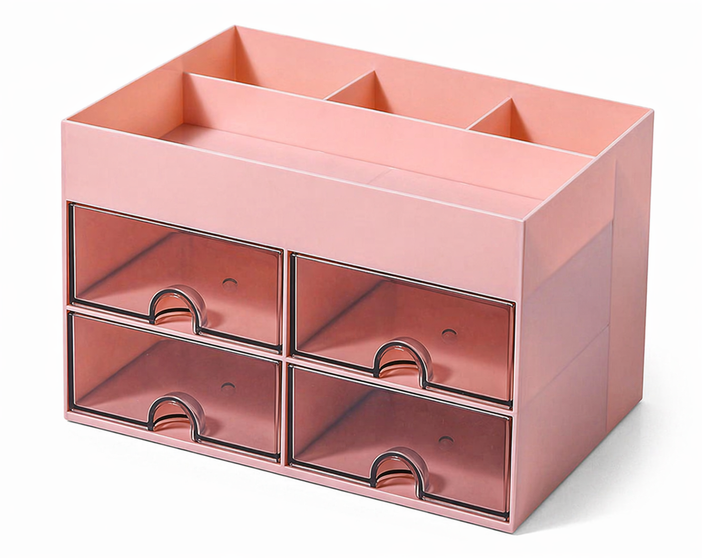 4 Drawer Desk Organizer Storage Box – Multipurpose Makeup, Stationery & Accessories Holder | Space Saving Desktop Organizer